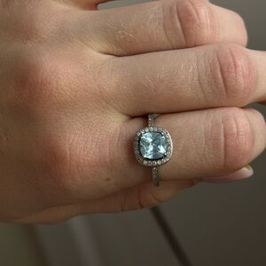 Sterling Silver & blue zirconia ring!!